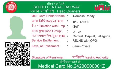 railway medical id card